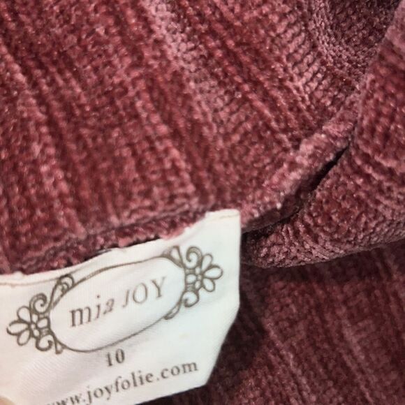 Joyfolie MIA Joy Pink Rose Mauve Chenille Turtleneck Sweater Girls sz 10 - Picture 2 of 4